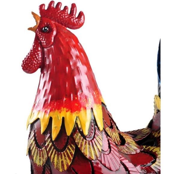 Rooster Statue Chicken Sculpture Garden Metal Yard Art for Yard Outdoor Decor - Picture 7 of 16
